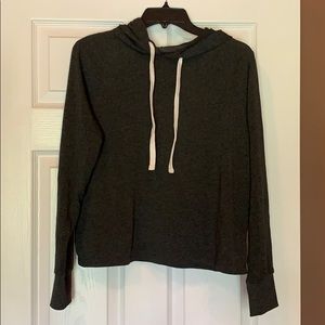 Gray Cropped Hoodie